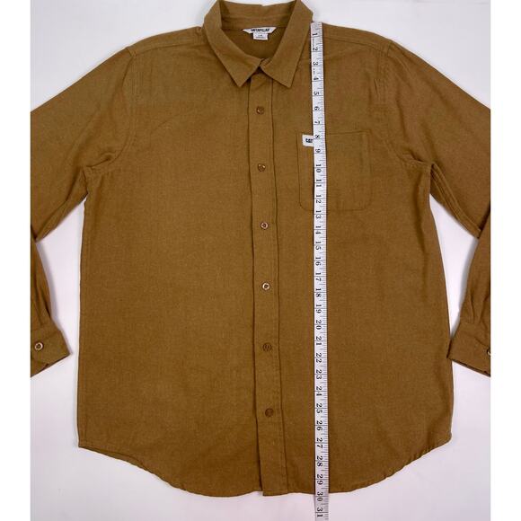 Caterpillar Brown Button Up Long Sleeve Utility Work Shirt Size Large - Picture 6 of 8